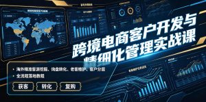 跨境电商客户开发与精细化管理实战课|海外精准客源挖掘、询盘转化、老客维护、客户分层全流程落地教程-遨游资源库