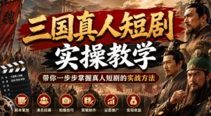 三国真人短剧实操教学,带你一步步掌握真人短剧的实战方法-遨游资源库