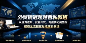 外贸销冠超越者私教班|从能力进阶、获客开发、询盘转化到售后维稳全流程标准化成交实战课-遨游资源库
