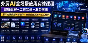 外贸AI全场景应用实战课程｜逻辑拆解+工具实操+业务落地，图片文案视频+智能体+自建业务系统一站式教学-遨游资源库