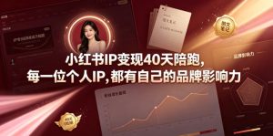 小红书IP变现40天陪跑，每一位个人IP，都有自己的品牌影响力-遨游资源库