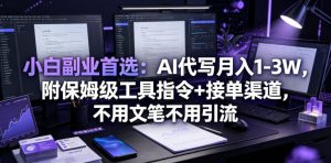 小白副业首选:AI代写月入1-3W,附保姆级工具指令+接单渠道,不用文笔不用引流【揭秘】-遨游资源库